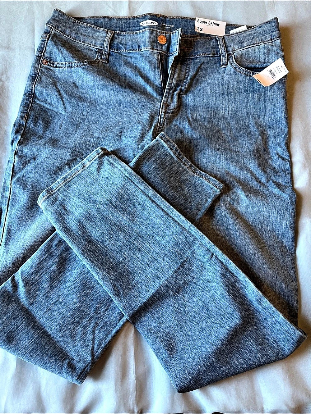 Old Navy Mid-Rise Wow Super Skinny Jeans Blue Waist 12